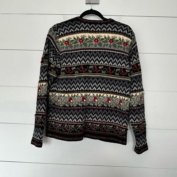 Vintage Talbots Women’s Small Silk Blend Patterned Sweater Cardigan - Picture 3 of 5